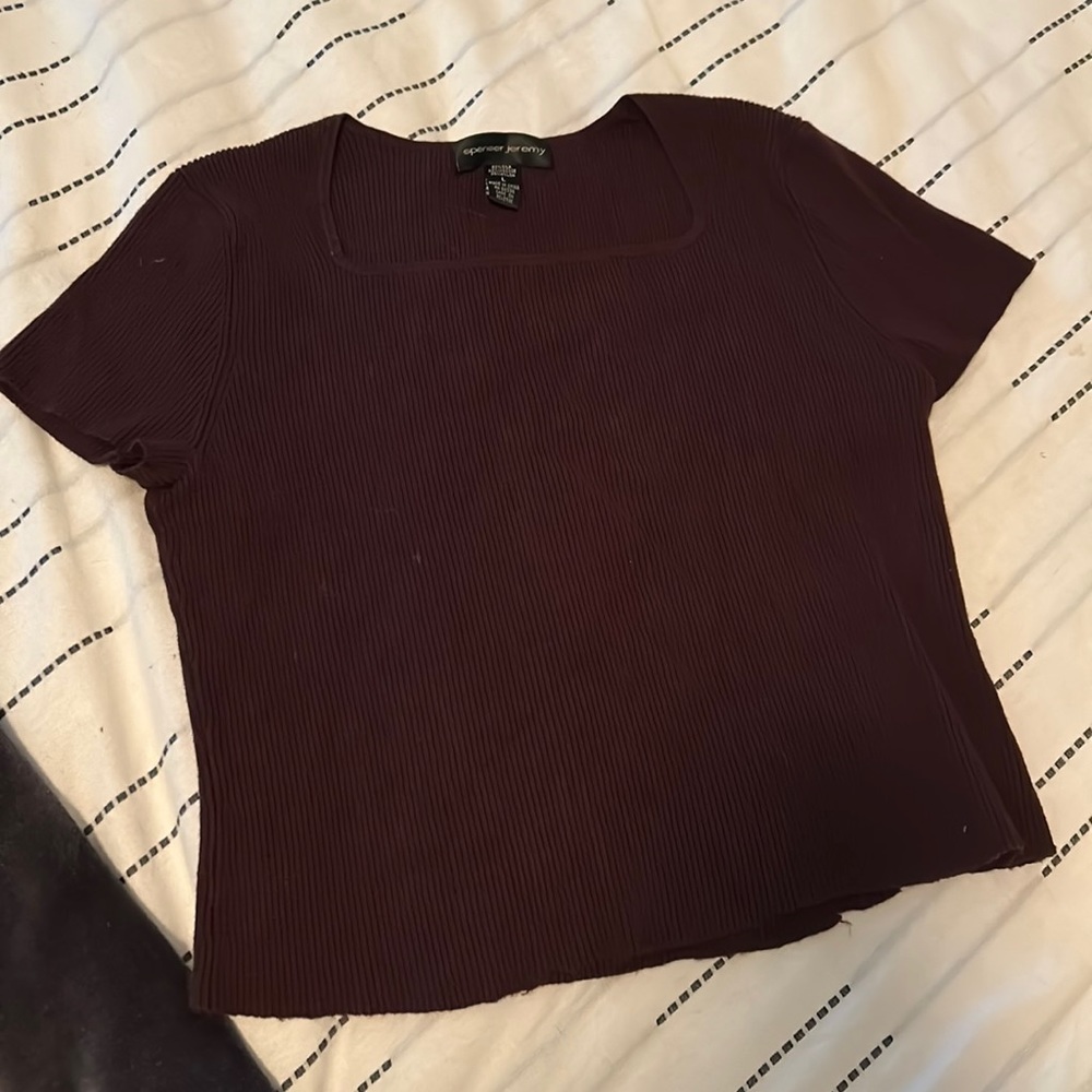 brown knitted top